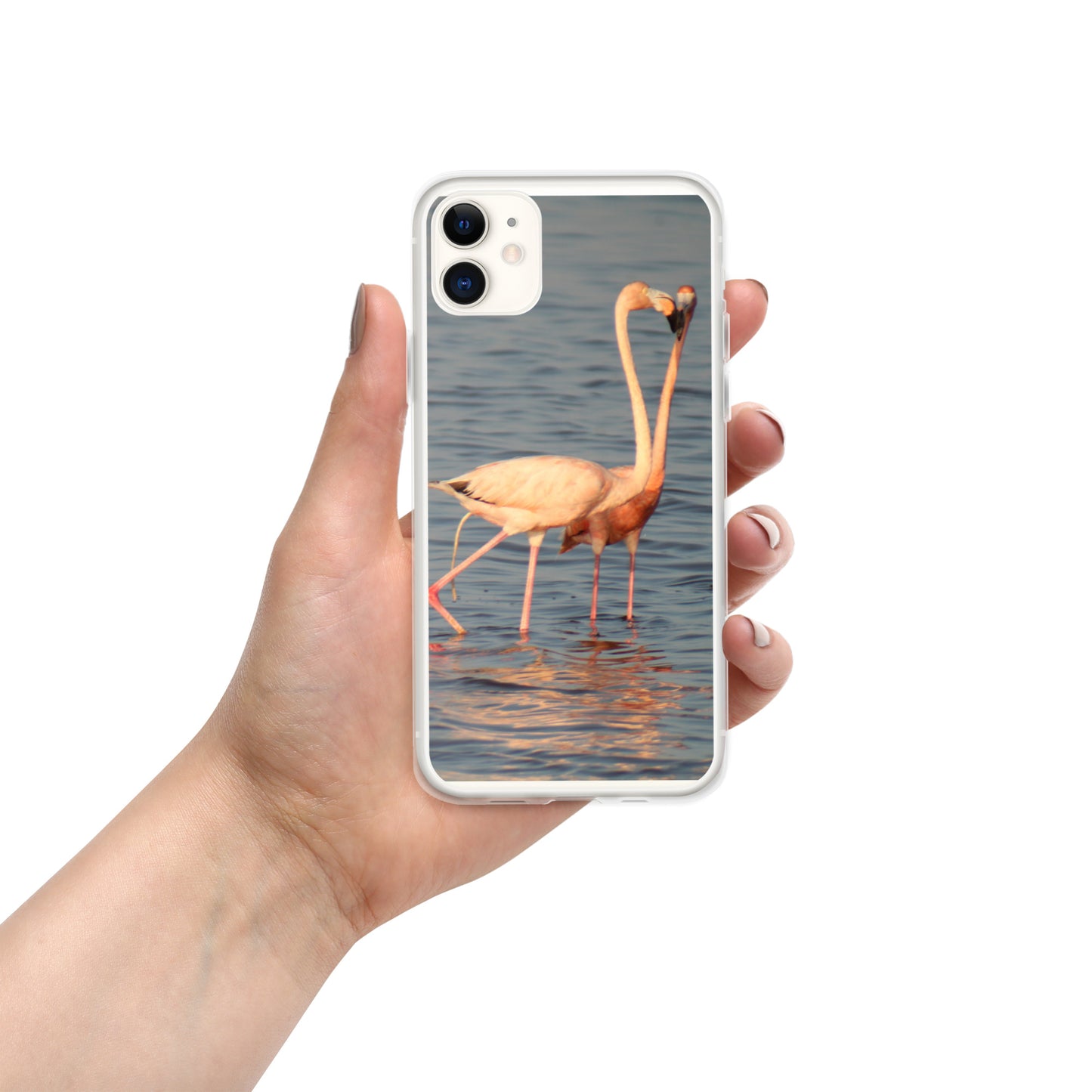 kissing flamingos iPhone Case