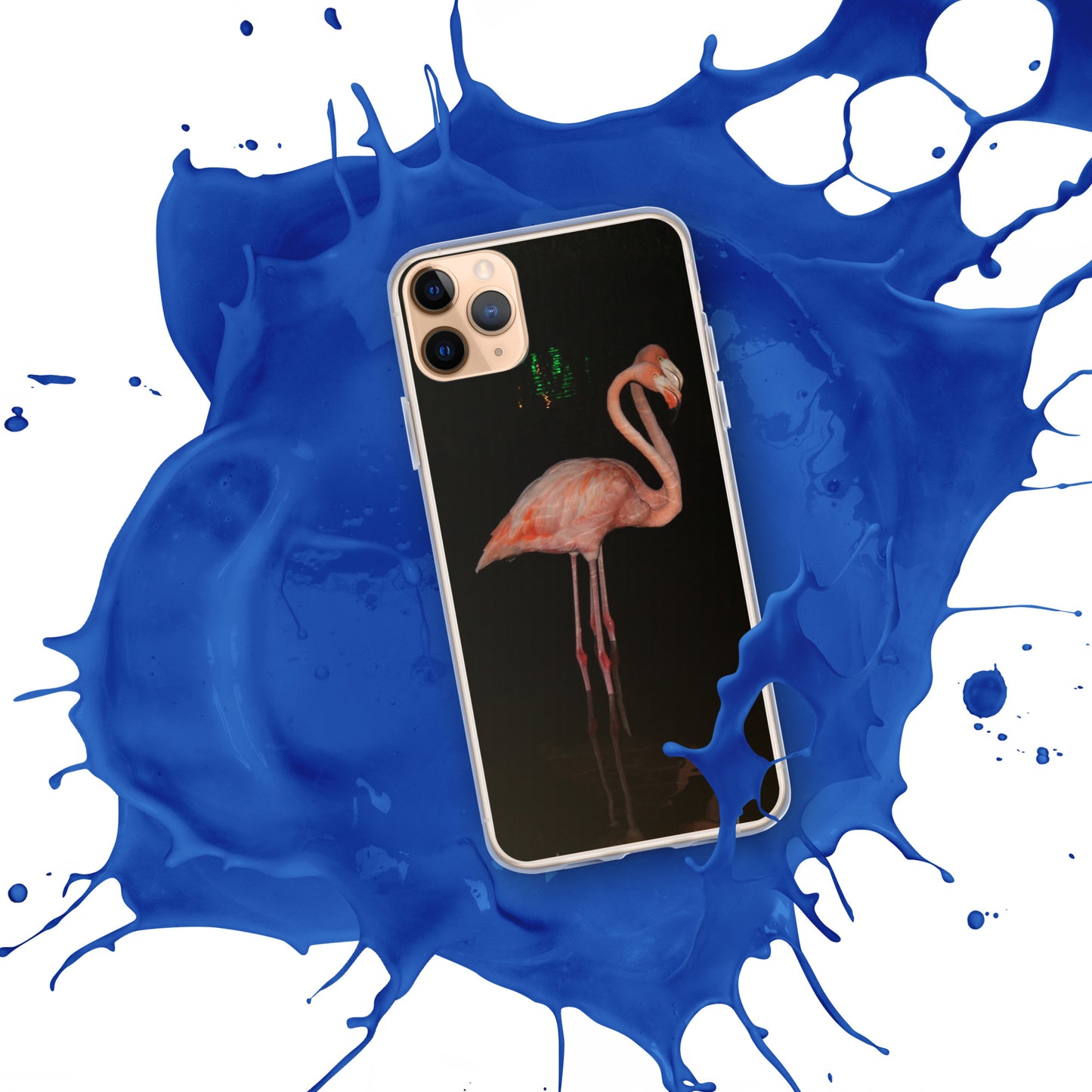 Flamingo couple at night iPhone Case