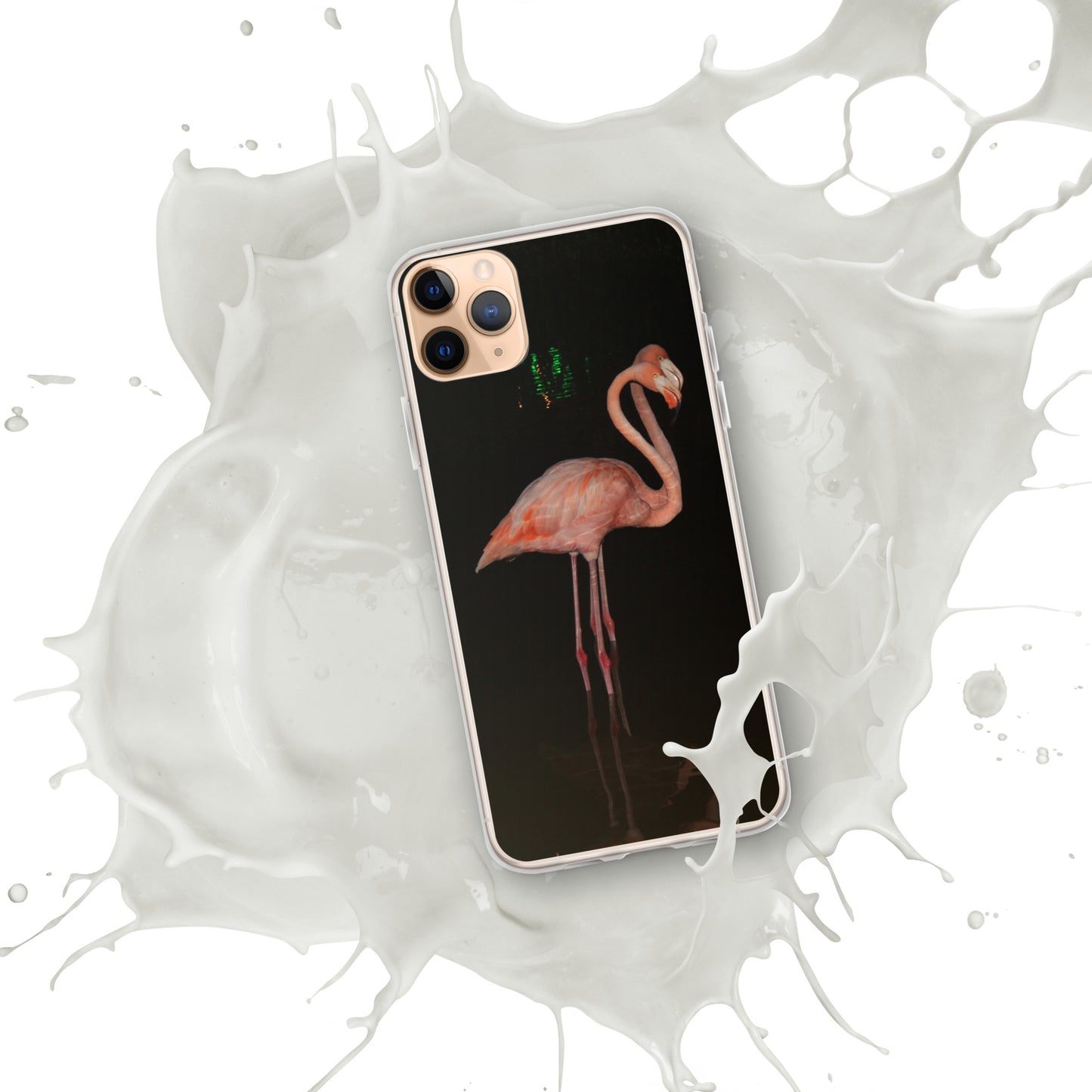 Flamingo couple at night iPhone Case