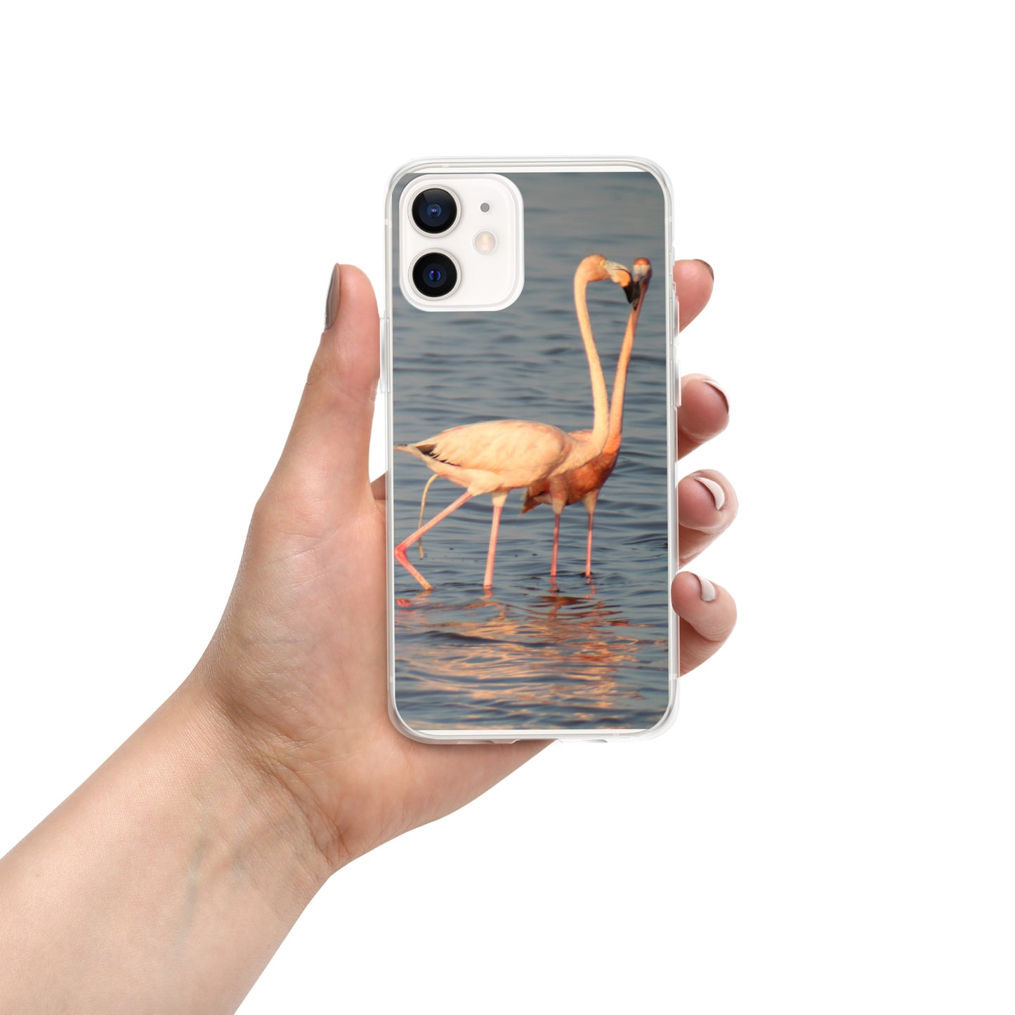 kissing flamingos iPhone Case