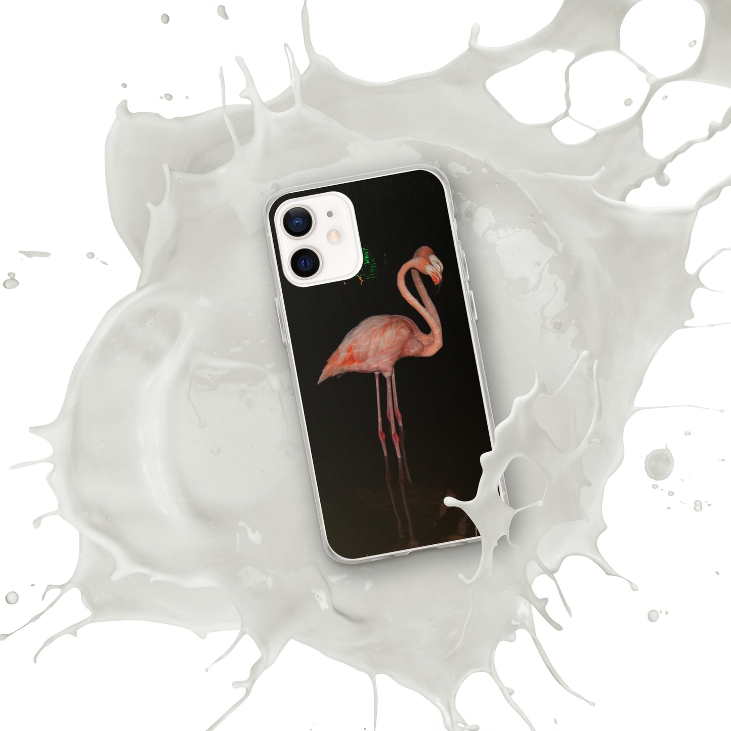 Flamingo couple at night iPhone Case