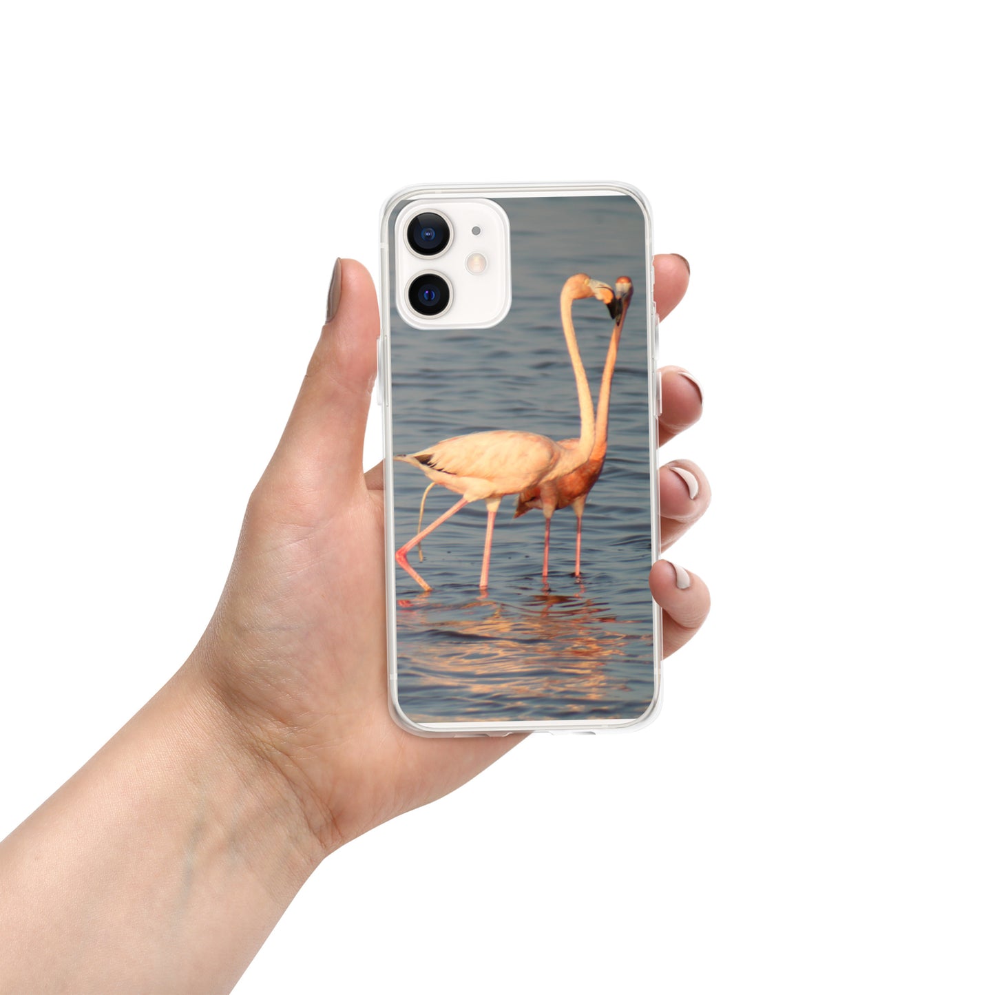 kissing flamingos iPhone Case