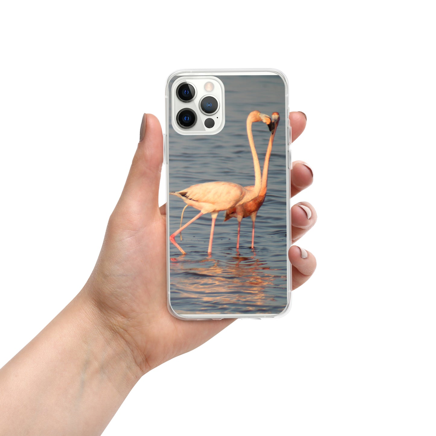 kissing flamingos iPhone Case