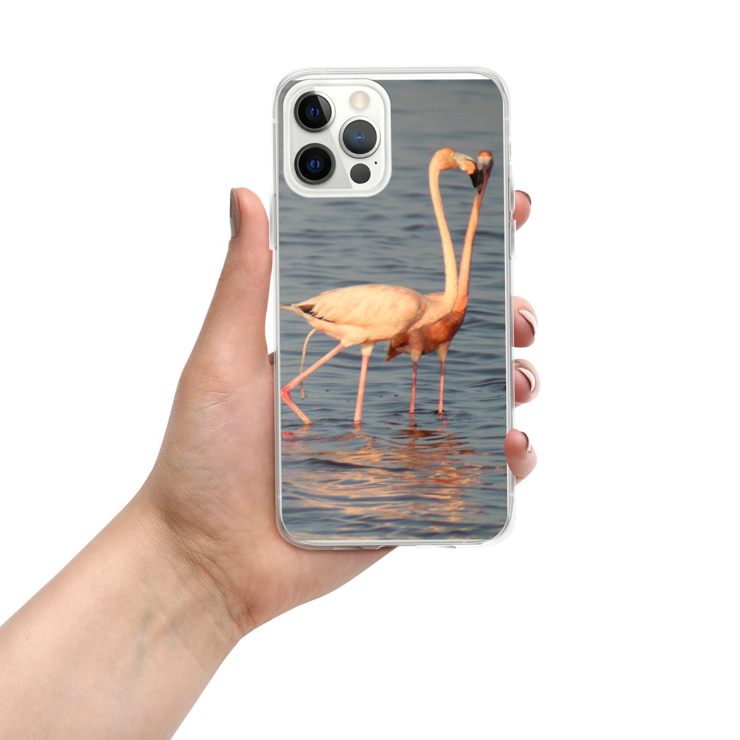 kissing flamingos iPhone Case