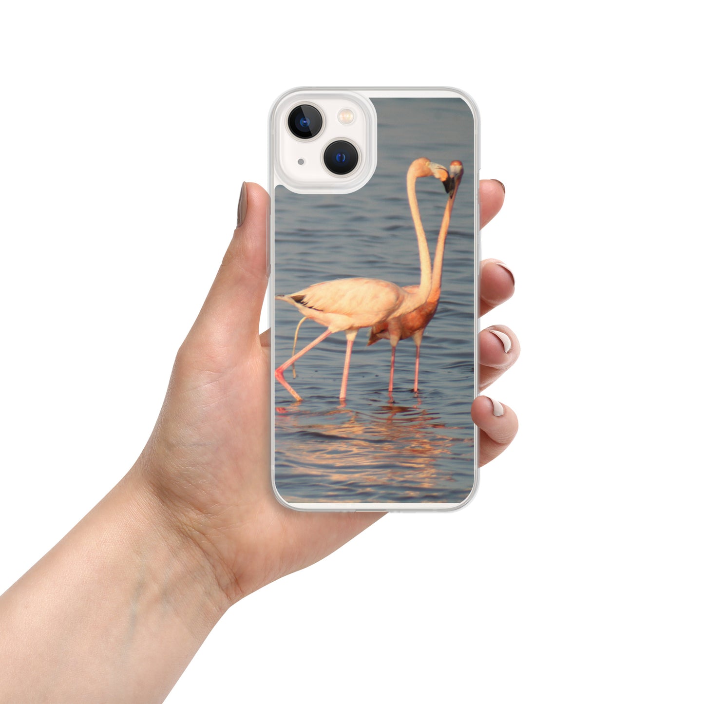 kissing flamingos iPhone Case