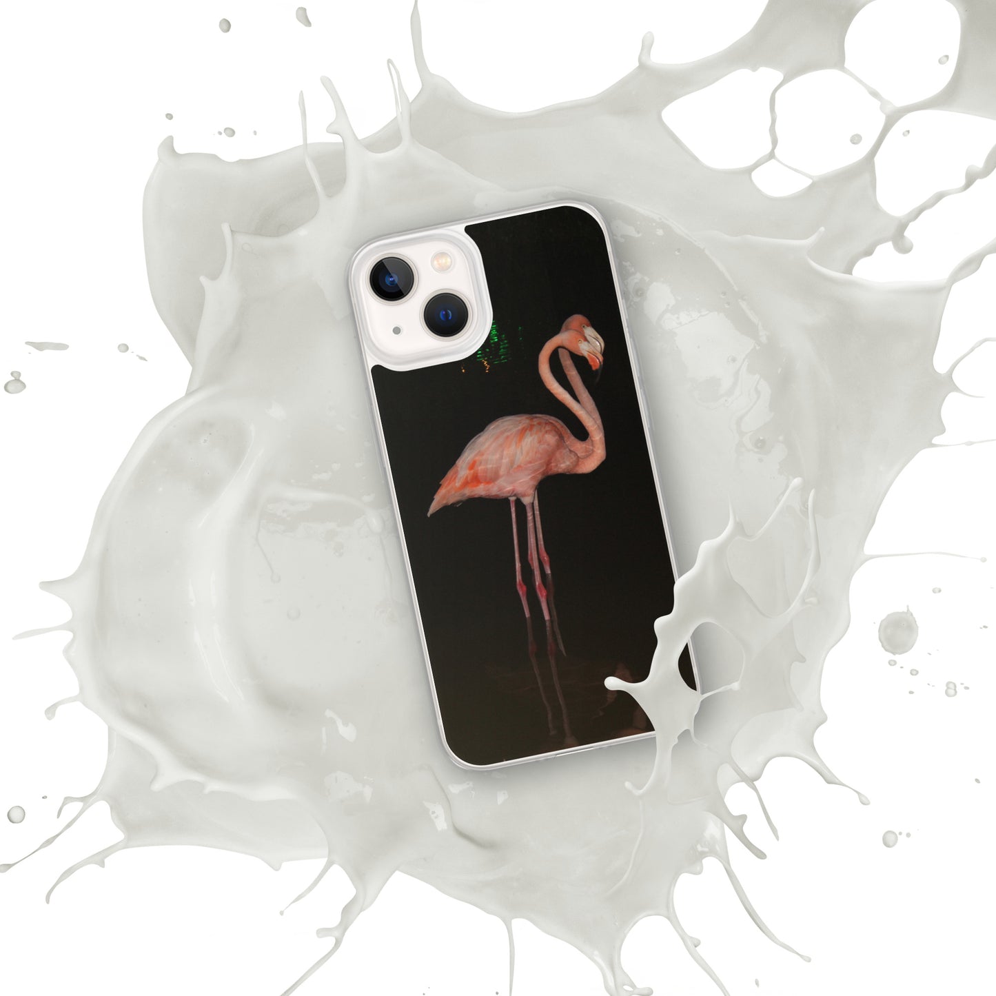 Flamingo couple at night iPhone Case