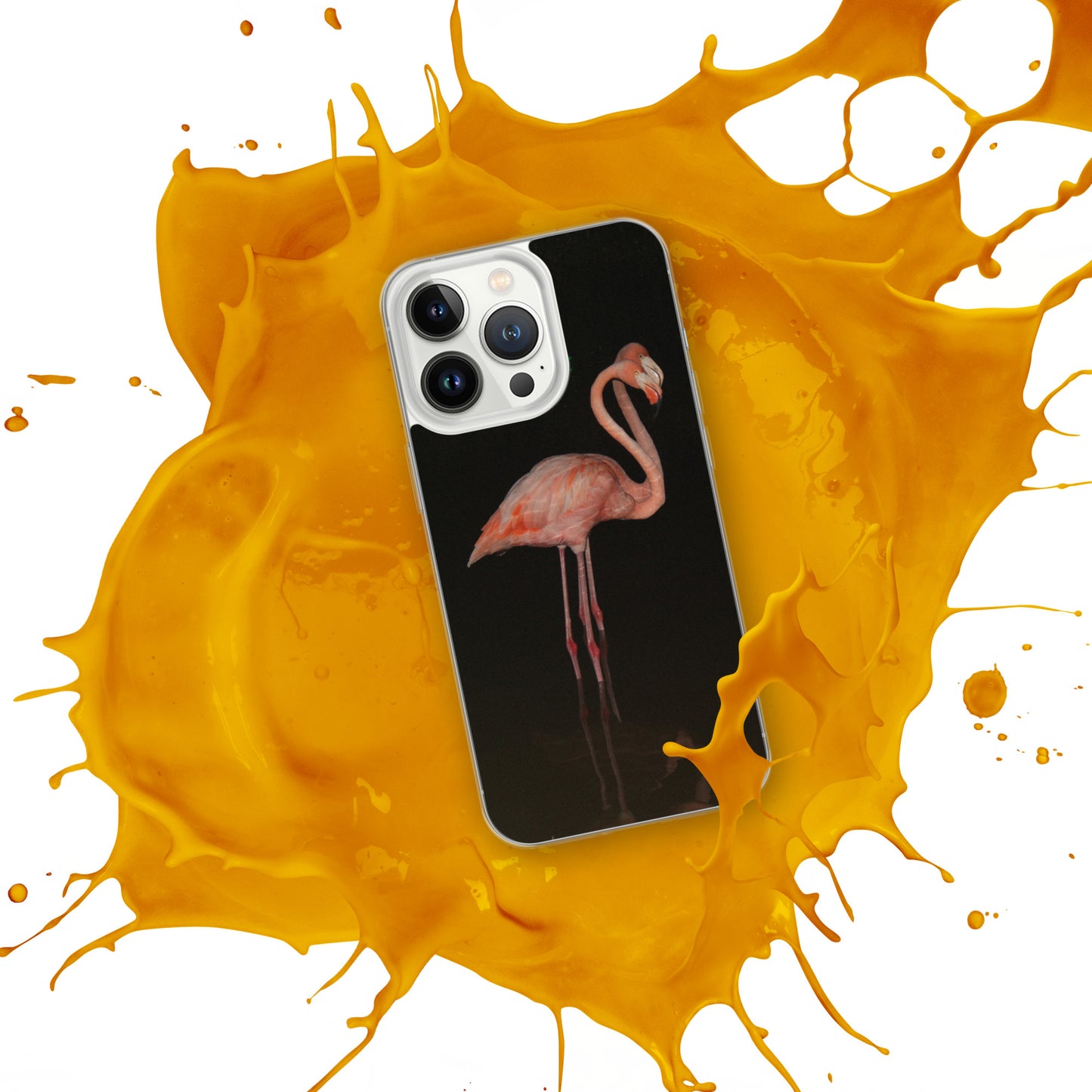 Flamingo couple at night iPhone Case