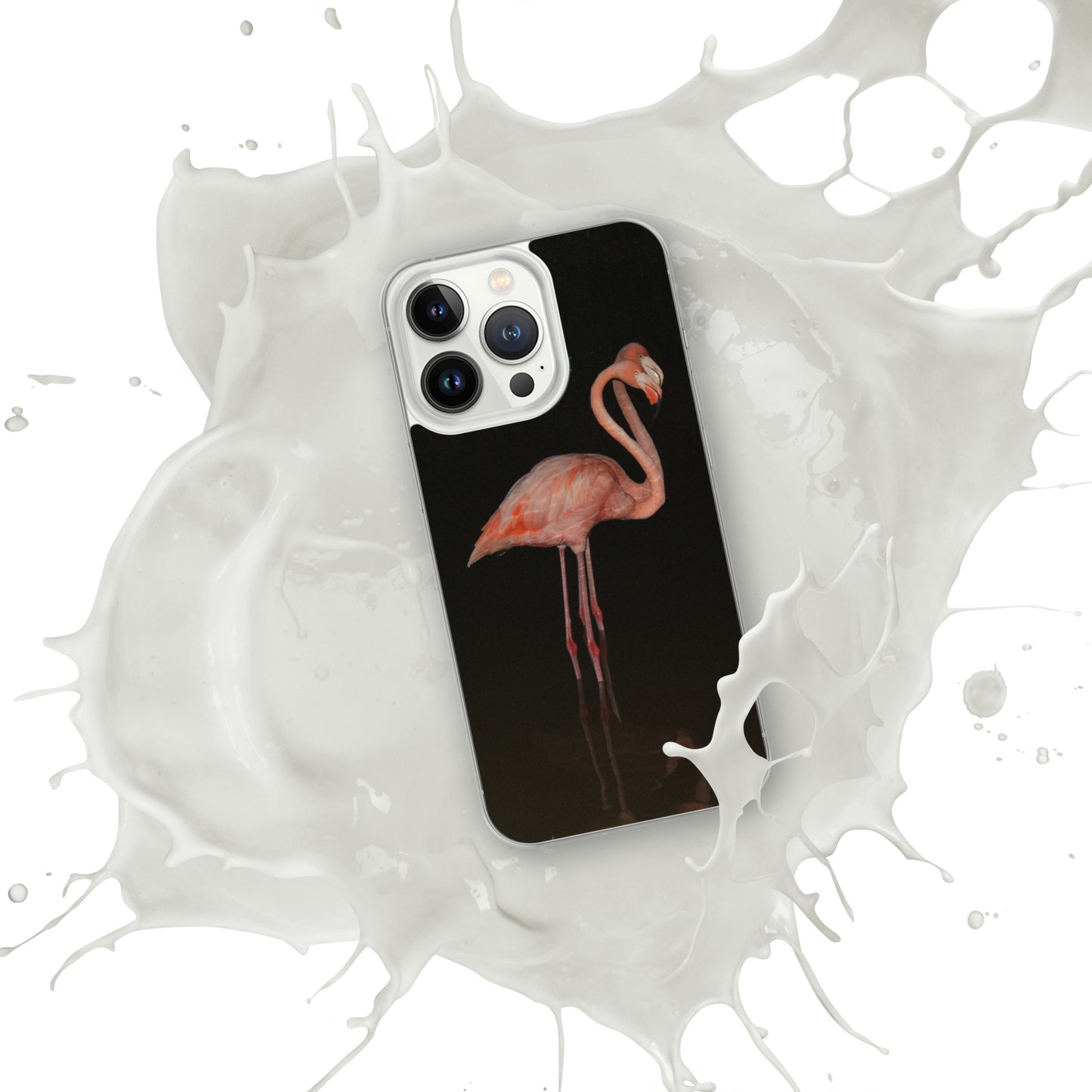 Flamingo couple at night iPhone Case