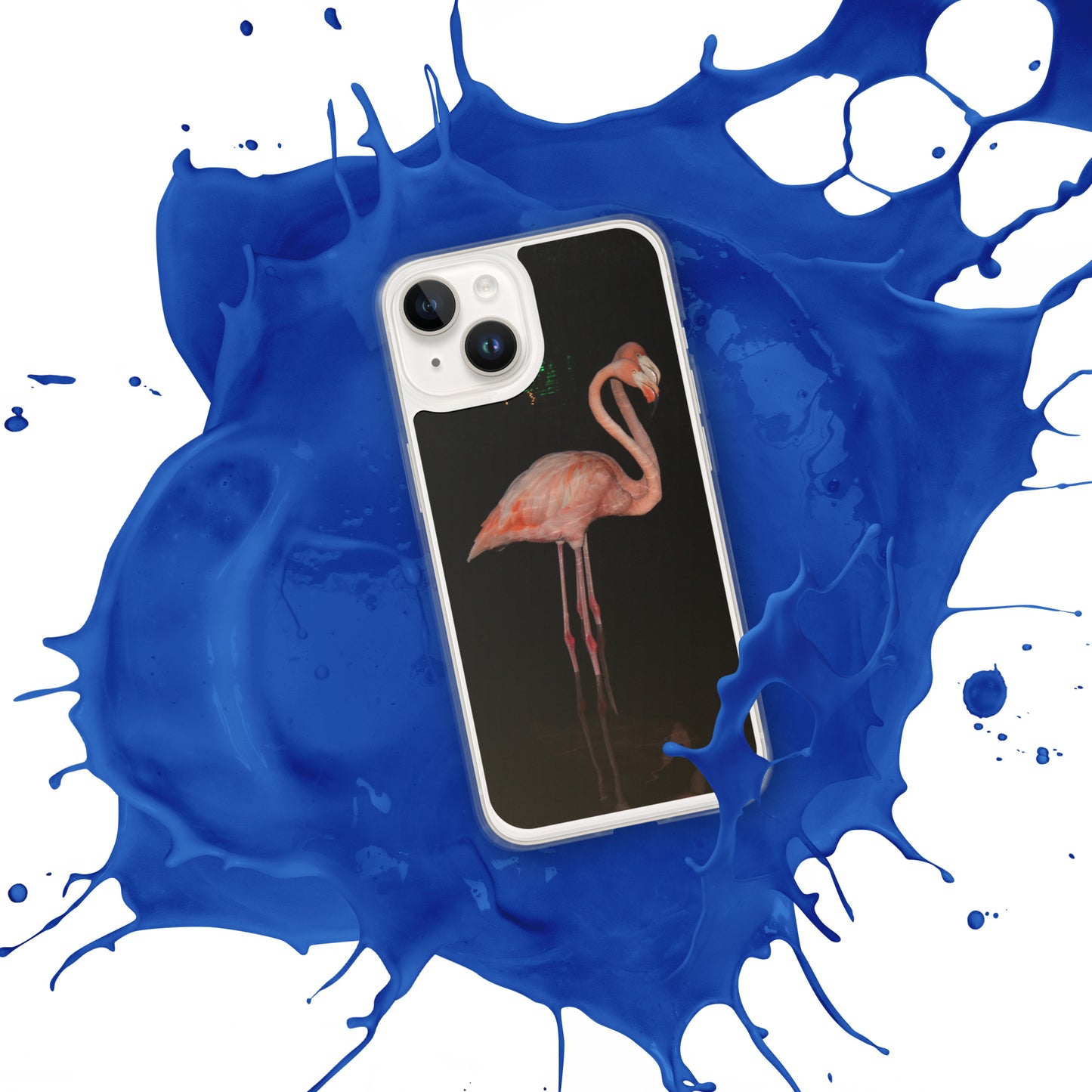 Flamingo couple at night iPhone Case