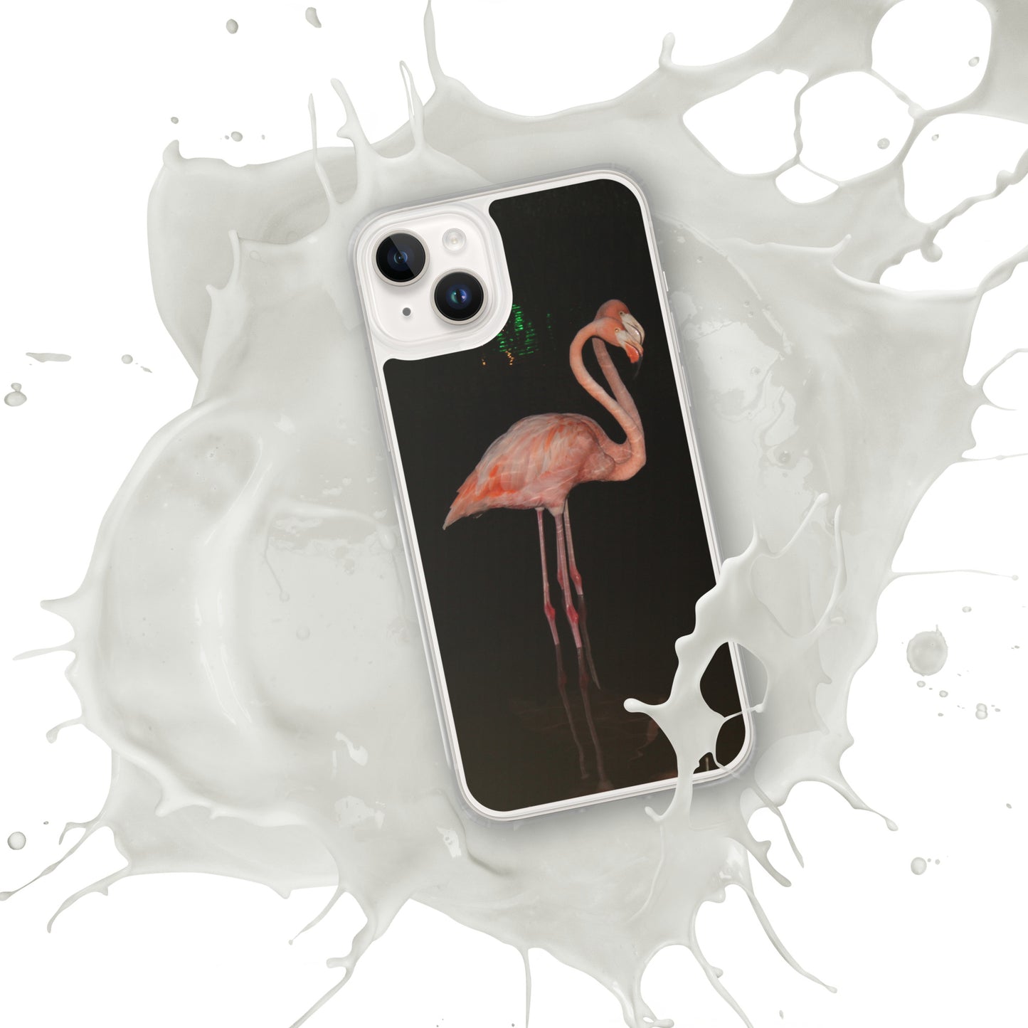 Flamingo couple at night iPhone Case