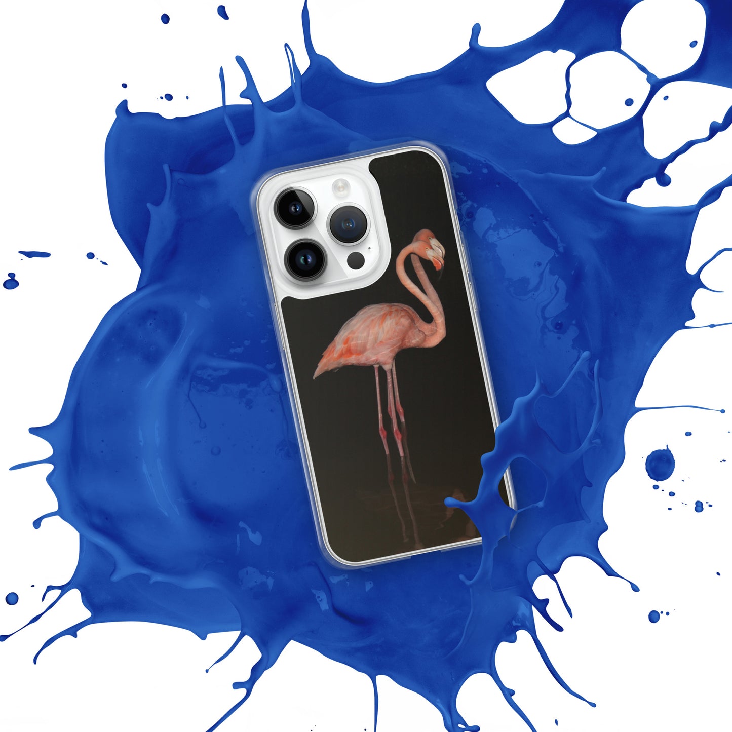 Flamingo couple at night iPhone Case