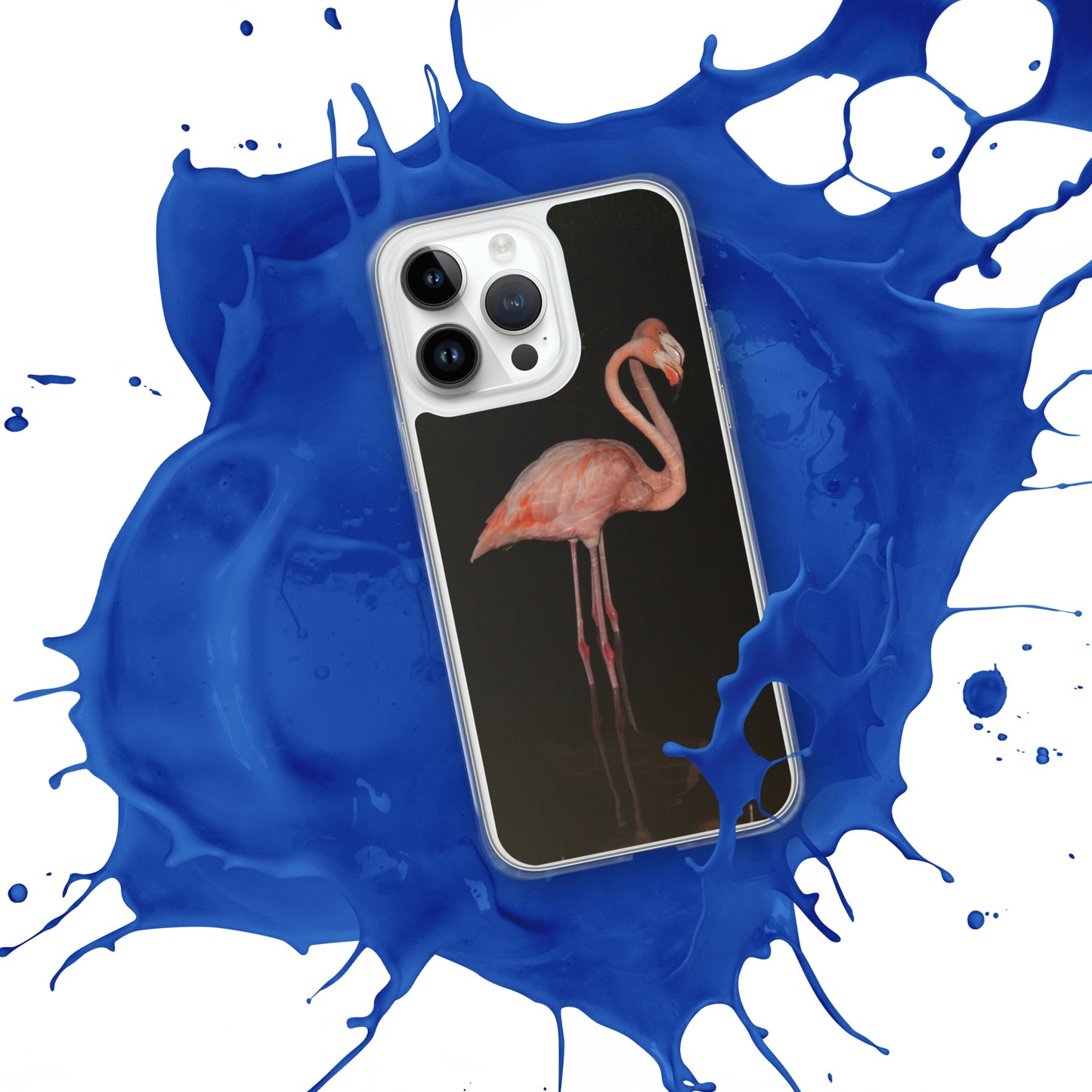 Flamingo couple at night iPhone Case