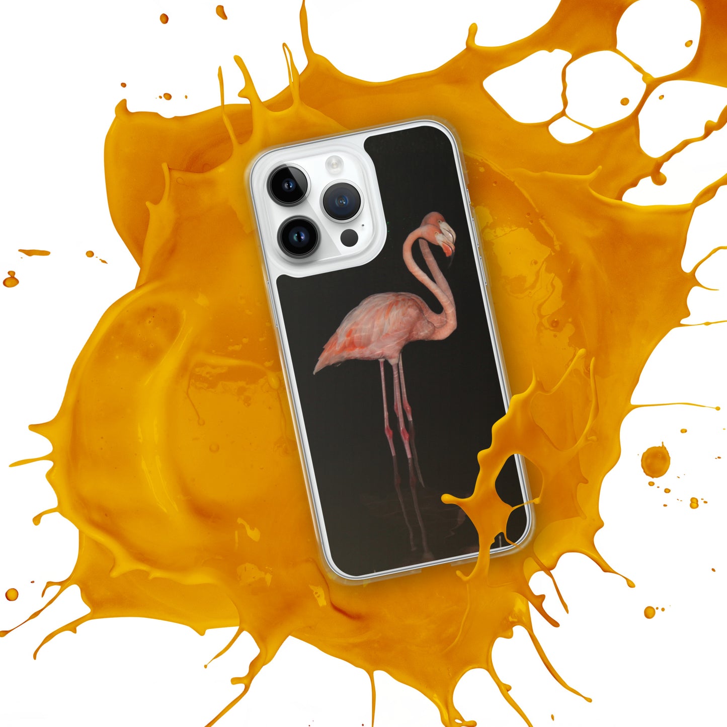 Flamingo couple at night iPhone Case