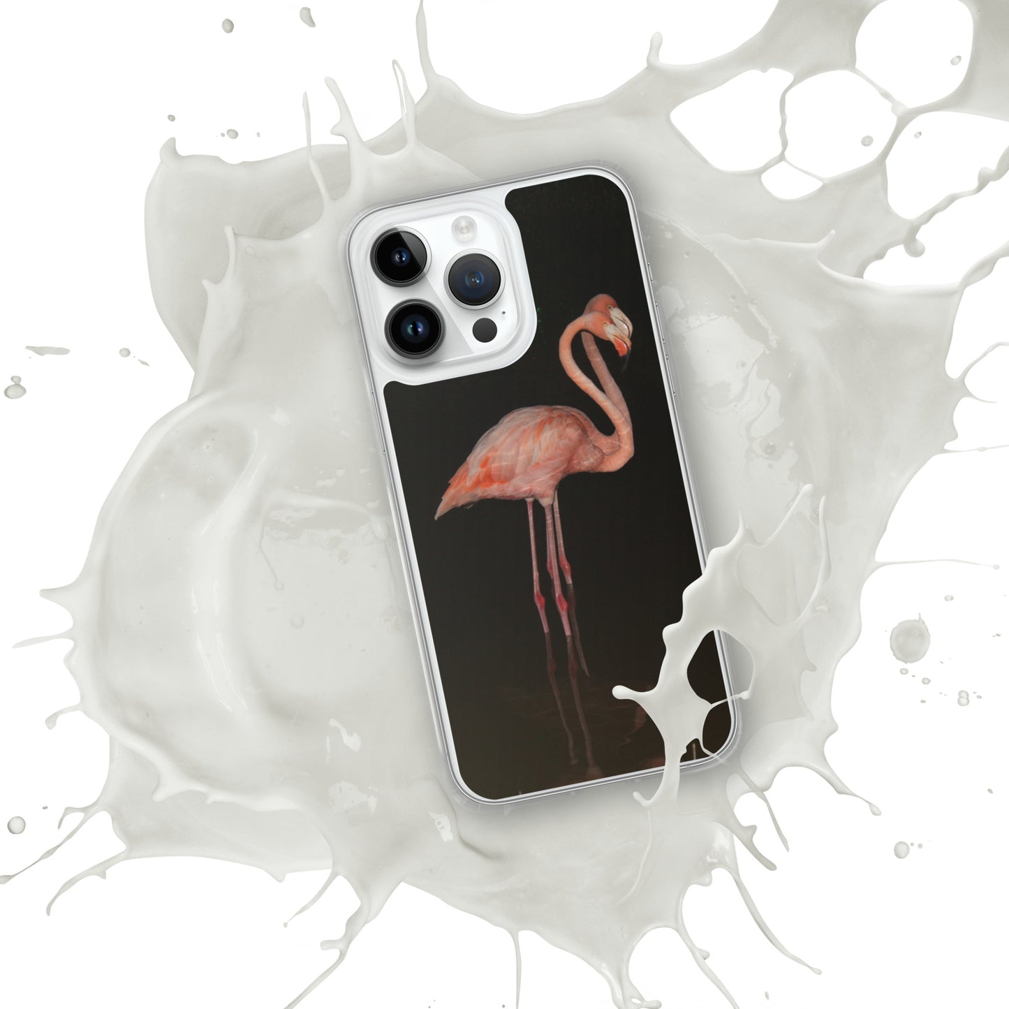 Flamingo couple at night iPhone Case