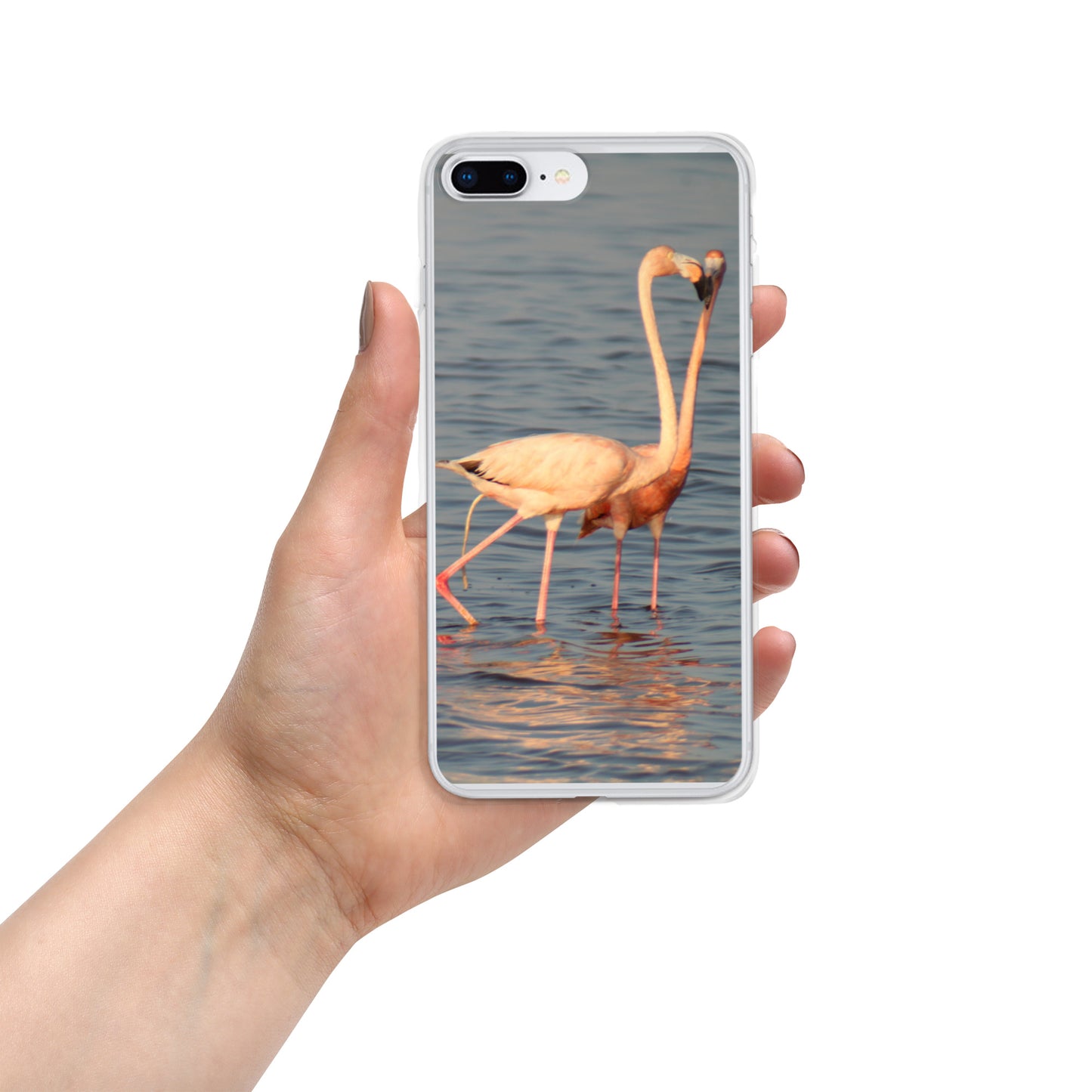 kissing flamingos iPhone Case