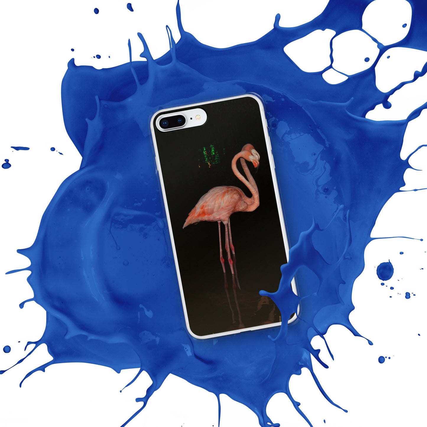 Flamingo couple at night iPhone Case