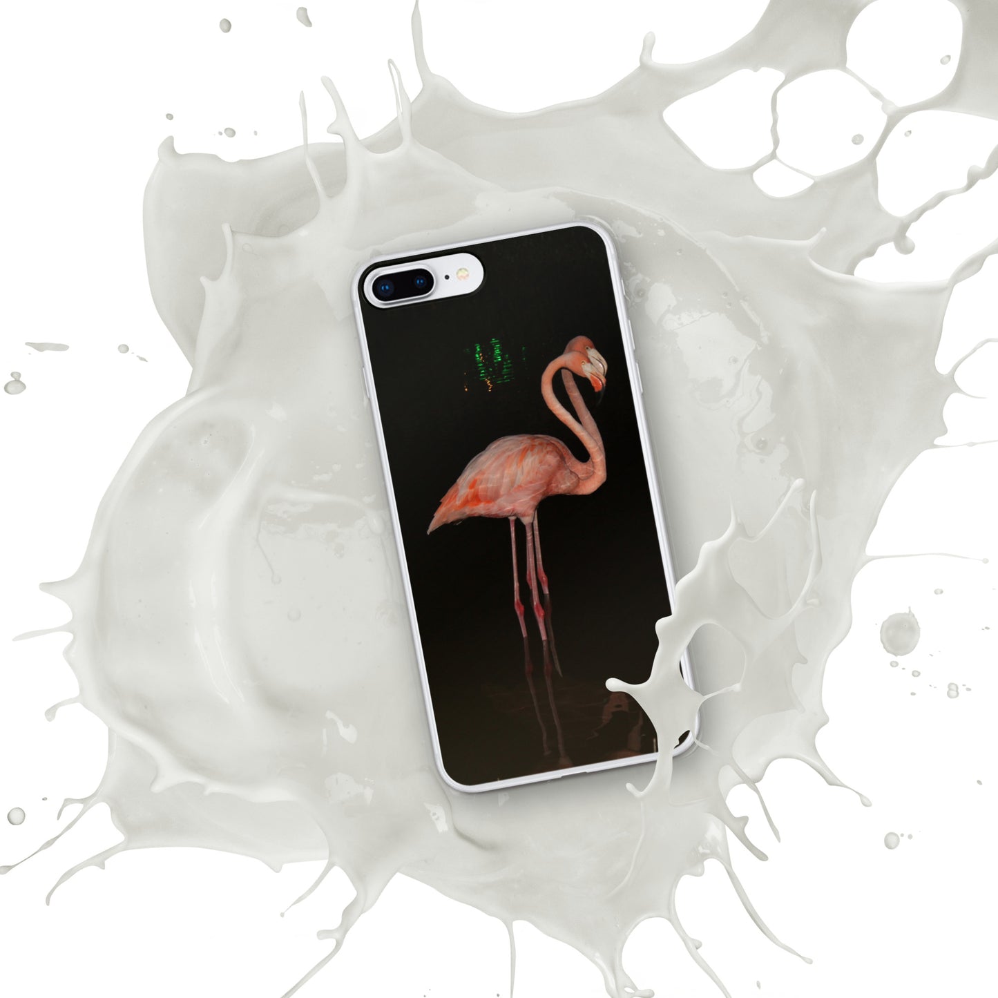 Flamingo couple at night iPhone Case