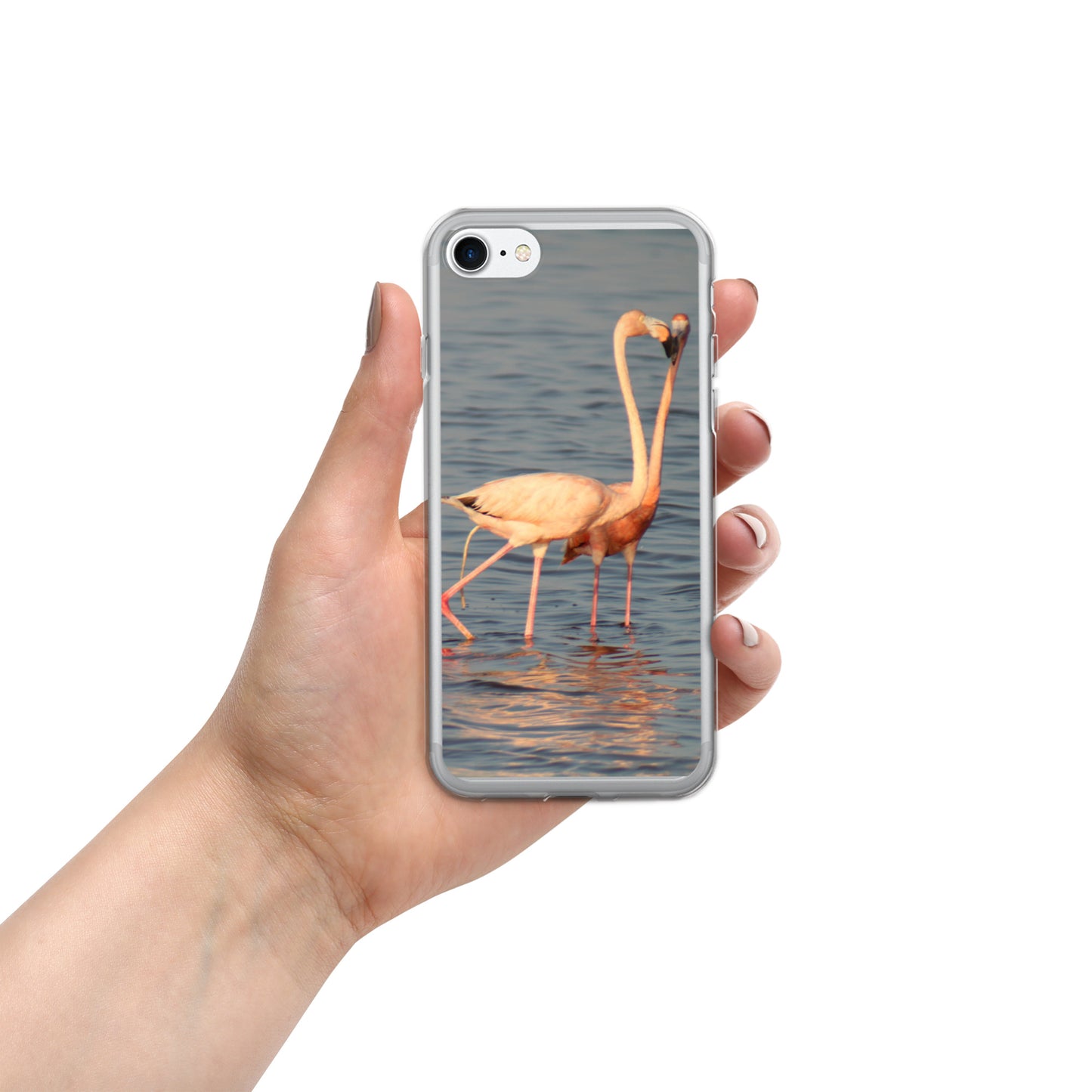 kissing flamingos iPhone Case