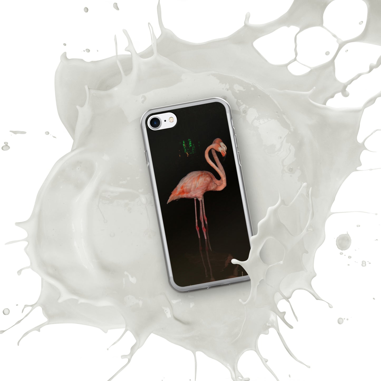 Flamingo couple at night iPhone Case